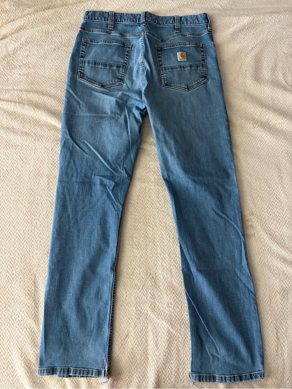 Carhartt Slim Fit Light Blue Denim Jeans with Contrast Stitching - Picture 5 of 6